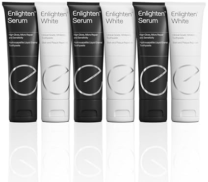 Enlighten Duo Care - Aufhellende Zahnpasta und reparierende Zahnpasta Pflegeset für empfindliche Zähne - Zahnaufhellung und fortschrittliche Zahnschmelzreparatur - 2 Stücke