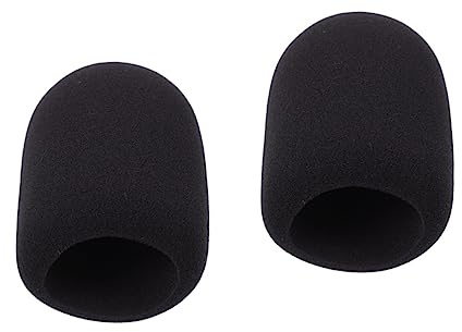 Toyvian 2pcs Microphone Protective Cover Black Sponge Mic Soundproof Shield for Microphone Accessories Windshield