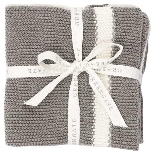 GreenGate Küchentuch Alice Grau 3er Set Baumwolle Wischtuch