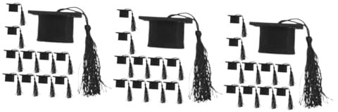 Amosfun 36pcs Mini Cap Wine Bottle Cover Hat Bottle Topper Mini Hat for Graduation