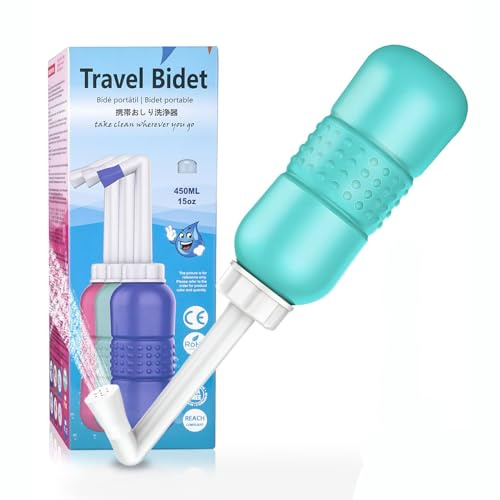 Giural Po Dusche, 450Ml Peri Bottles, Portable Bidet Für Erwachsene, Tragbares Bidet, Auslaufsichere Intimdusche Fürs Wochenbett, Vielseitige Popo Dusche Für Hygiene Unterwegs,Grün