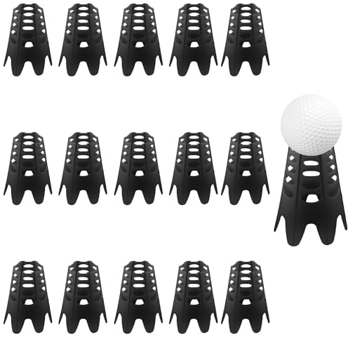 PEUTIER 15St Golf Simulator Tees, Golf Tees Kunststoff für den Innenbereich Golf Matten Tees Übungs Golf Tees Golf Trainingszubehör für Winterrasen Driving Range