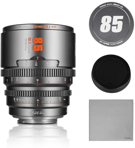 7artisans Obiettivo cinematografico professionale serie S35 da 85 mm T2.1 Hope compatibile con Fuji X-Mount, per Fuji X-S20/X-T5/X-H2/X-T4/X-H2S/X-T3/X-S85 (Grigio Titanio)