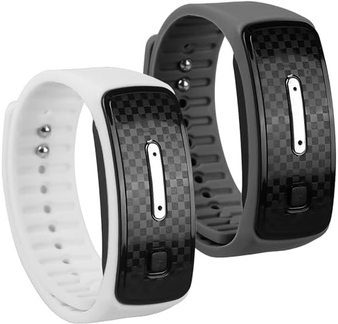 Ultraschallarmband, Ultraschall Armband Gegen Mücken, Ultraschallarmband Zur Fettverbrennung, Ultraschallarmband Zum Abnehmen Damen, Ultraschall Korperform Armband Für Damen Herren (Schwarz+weiß)