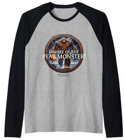 Whisky Insider Design Beware of the Peat Monster Whisky Raglan Baseball Tee