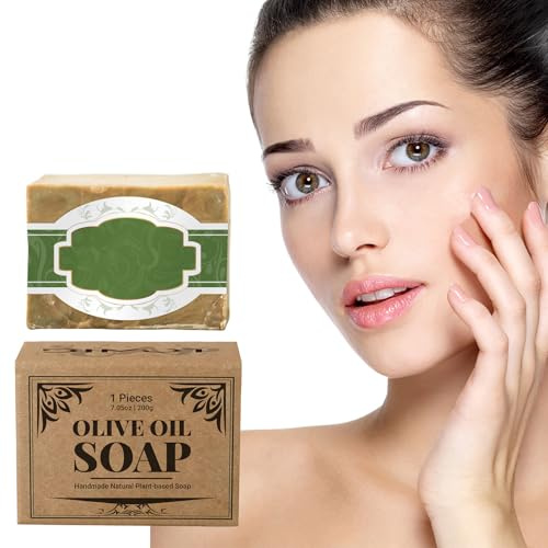 livenölseife Naturseife mit Lorbeeröl - Handgemachte Seife für Gesicht, Körper & Haare - Vegan, Feuchtigkeitsspendend gegen Trockenheit, Akne und Schuppen