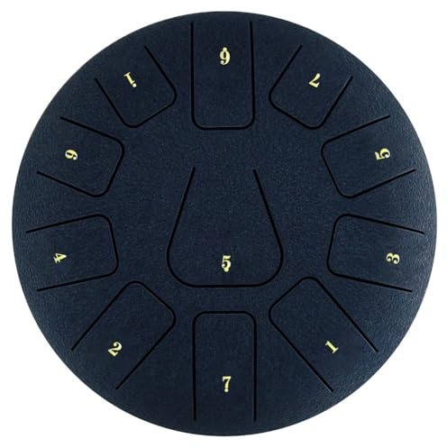 Junterone 8 Steel Tongue Drum, 11-Ton Tamburin mit Drumsticks und Fingerpicks für Meditationen Tamburin Instrument E