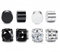 VARKAGE 4 Paar Magnet Ohrringe Herren, Diamant Ohrringe Magnet Herren, Edelstahl Rund Magnet Ohrringe Silber und Schwarz (6 Mm)