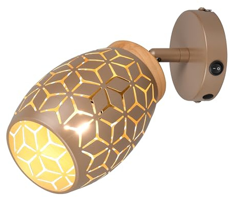 Reality Leuchten Wandspot Bidar R81571765, Metall Coffee, exkl. 1x E14 |