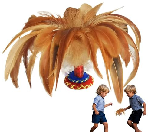 Kick Shuttlecock - Traditioneller Kick Shuttlecock für Outdoor Fun | Haltbar gefiedertes Shuttlecock für Kick -Spiele | Ideal für Garten und Strandspiel | Fun Footbag -Spiel für Kinder und Erwachsene