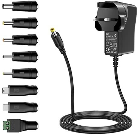 5V 2A Power Supply Adapter, Universal AC DC 5V Power Adaptor with 8 DC Plugs for Household Electronics, 10W Max.