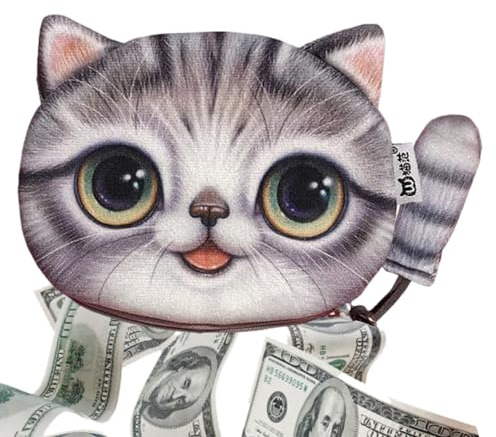 Bolsa De Cambio De Animales para Monedas | Caspa De Moneda De Peluche con | Cremallera | Bolsa De Cambio De Animales Para Monedas, Para Monedas Lindas Con Cremallera De Gato Con Decoraciones Para, Ligh