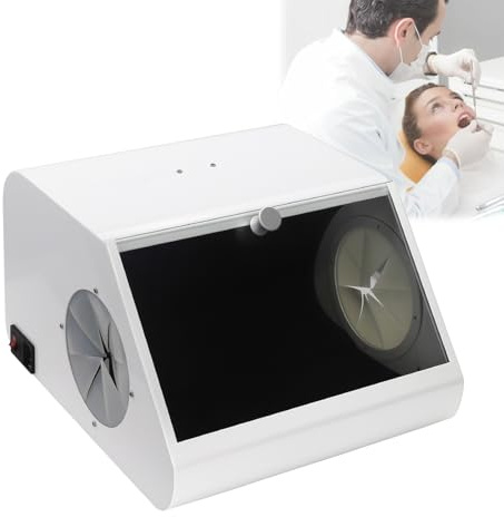 Coffret de sablage, collecteur de poussière for sableuse de laboratoire, cabine de sablage avec lampe LED (luminosité 5500K), adapté à l'absorption des poussières de sablage et aux opérations de gravu