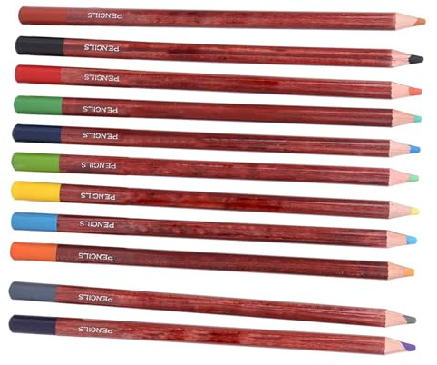 Lápices Pastel, 12pcs Lápices de Colores Pastel Tiza de Carbón de Carbón de de Artista para Bosquejar, Dibujar, Sombrear, Colorear, Capas (Lápiz de color rosa color paisajista)