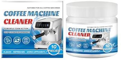 Descalcificador Cafetera Tabletas,Pastillas limpiadoras para máquinas de café,Mejora el Sabor del Café, Compatible con Todas las Marcas y Tipos de Cafeteras