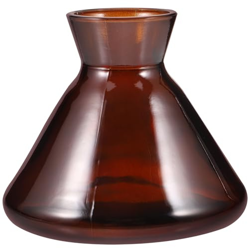 TOVINANNA Bottiglia Diffusore in Vetro 220Ml Bocca Larga Trasparente per Oli Essenziali Contenitore Vuoto Vintage Apertura a Tromba per Diffusori a Bastoncini da Tavolo Adatta per