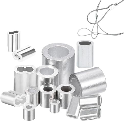 Funda de aluminio con lazo de engaste, Mangas de engarce aluminio orificio simple y doble for cable, paquete cuerda alambre 5-500 piezas M0.5-M12(M0.5 500pcs Single hole ellipse)