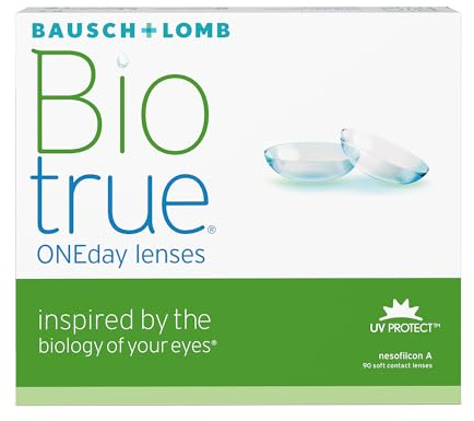 Biotrue ONEday lentillas, diarias, 90 unidades, +05,00 (Positivo) | Bausch + Lomb, esféricas, 16 horas de comodidad, 78% de contenido en agua, lentillas diarias, 8.6 BC, 14.20 DIA, Positivo