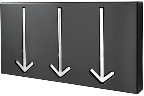 Moderne Design Wandgarderobe ARROW - 30 cm - schwarz mit 3 Haken Garderobe Kleiderhaken