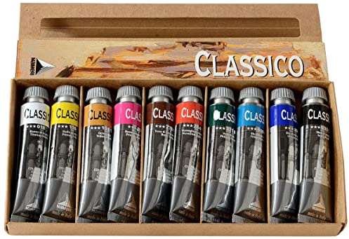 Maimeri Scatola in Cartone 10 tubi Assortiti Colori a Olio Linea Classico da 20ml