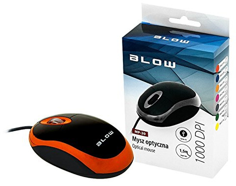 Blow MP-20 Optische Maus 1000DPI USB PC Notebook Plug and Play 3 Tasten Scroll-Rad Orange