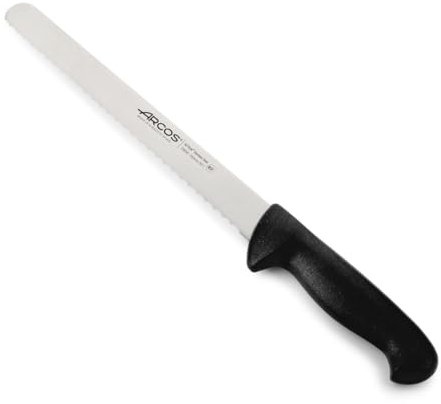 Arcos Serie 2900 - Coltello Pasticceria Coltello Torta - Lama Acciaio Inossidabile Nitrum 250 mm - Manico Polipropilene Colore Nero