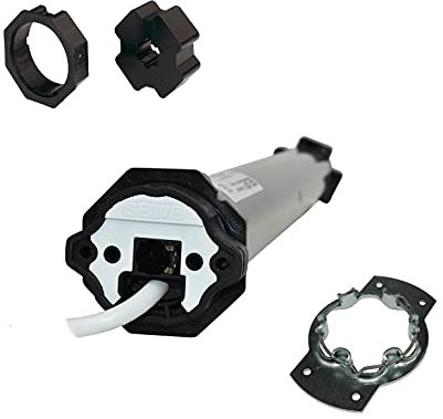 Selve® SE Pro 2/30-COM, Commeo, Funk-Rohrmotor inkl. Einbruchschutz durch patentierte SecuBlock®, Motorlager, Anschlusskabel und SW 60 Adapter/Mitnehmer. (SE Pro 2/30-COM ohne SecuBlock)
