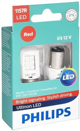 Philips 1157RLED Ultinon LED (Red), 2 Pack