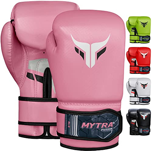 Mytra Fusion Boxing Gloves for Men, Women & Junior Training, Punching Bag, Sparring, Kickboxing, Fighting, Muay Thai, Bag Gloves (Pink, 4-oz)