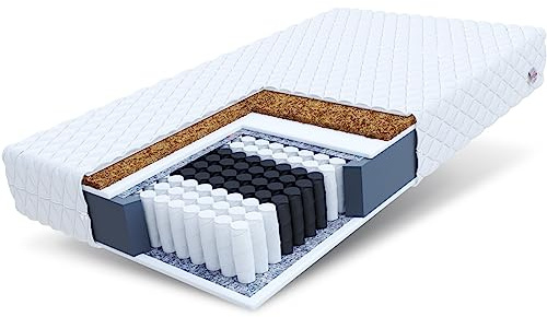 FDM Matratze 120x200 cm Härtegrad H3 H4 Höhe 24 cm Taschenfederkernmatratze Kokosfaser-Einlage Polyurethan-Schaum 7 Komfortzonen mit Hypoallergenem Waschbarem Premium-Bezug Oeko-Tex Home MAX