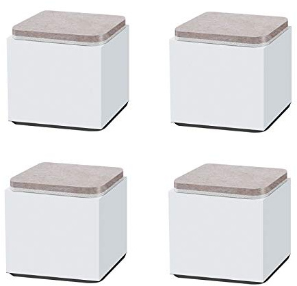 LEZED Möbelfüße Möbelerhöhung Möbelerhöher Betterhöhung Tischerhöhung Sofa Fuesse Erhoehen Weiß Quadrat Tischbeine Schrankbeine Sockelfuß für Couchtische,Schränke, Sofas,Tragfähigkeit 60x52mm 4 Stück