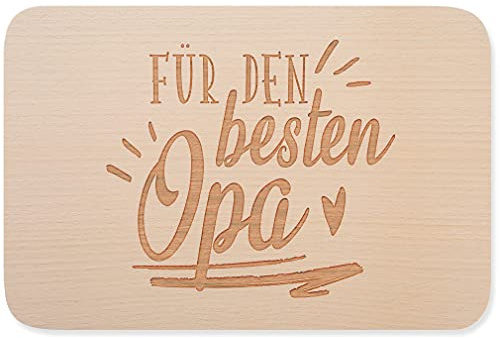 JUNIWORDS Frühstücksbrettchen, Für den besten Opa, Holzbrett Frühstücksbrett Holzbrettchen