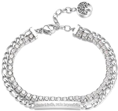 Brosway Bracciale Donna, Bracciale Tennis in Acciaio con Simbolo Albero Della Vita | Collezione Desideri - BEI051