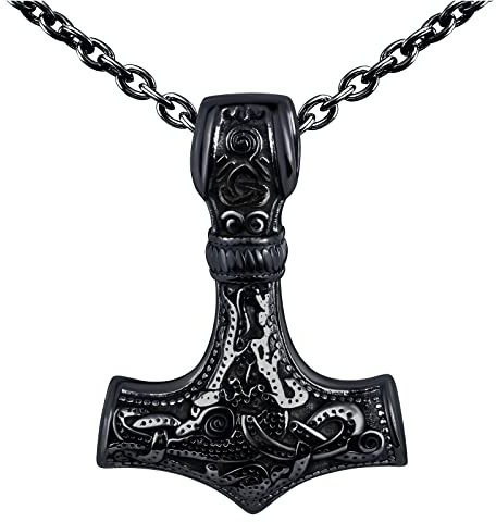 Feilok Herren Halskette Thors Hammer Nordischen Mjolnir Axt Anhänger Halskette Speerspitze Pfeilspitze Halskette für Männer Amulett Talisman Halsketten