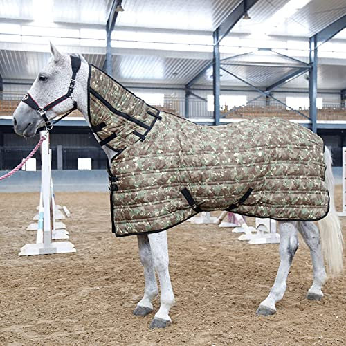 HARICSET Weidedecke Winterliche Pferdedecke Pferdedecke Wasserdicht Einsatzdecke Atmungsaktive Wärme und Verdickende Pferde-Winterdecke(Size:165cm(65in))