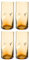 Leonardo Vesuvio 077376 Lot de 4 verres à long drink, en verre de qualité supérieure, sous forme organique, contenance 330 ml, fait à la main, passe au lave-vaisselle, couleur ambre