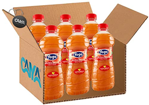 6X Yoga Succo di Frutta e Polpa al Gusto di Albicocca Italiana 1L [CAIYA® BOX da 6 Bottiglie]