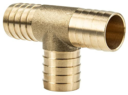 tecuro Schlauchverbinder T-Stück 1 Zoll (25 mm) Messing blank