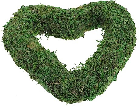 TOPPERFUN Herzform Moos Kranz Robuster Bastelring Aus Flocking-Material Für Hochzeiten Feiertage Dekorationen Im Innen Und Außenbereich Vielseitig Einsetzbar Für Tür Fenster Schaufenster
