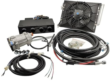 Aspligo - Kit aria condizionata elettrica universale sotto il cruscotto, 12 V, aria condizionata, sistema AC 12 Volt, adatto per furgoni camper (riscaldamento e