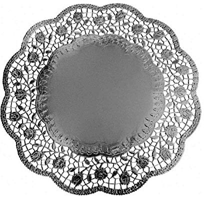 VEPATIM 8 Deko-Tortenspitzen rund silber Ø 36 cm