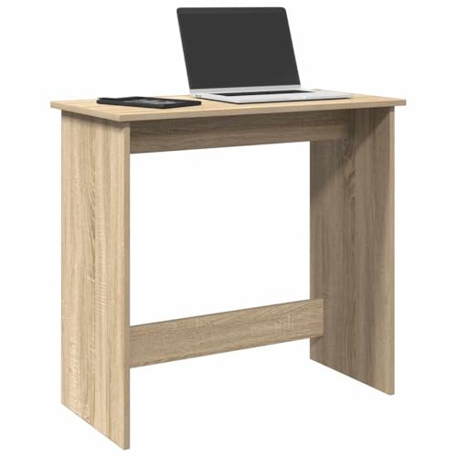 Homvdxl Computertisch 80 x 40 cm, kleiner Bürotisch für Heimbüro, einfacher Schreibtisch für kleine Räume, PC-Schreibtische und Arbeitsplätze, Braun