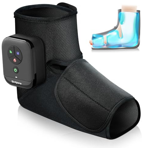 Comfytemp Cordless Foot Massager for Pain and Circulation, Feet Air Compression Massage with Heat for Plantar Heel Pain, Foot Warmer with Deep Kneading Massager for Ankle, Heel, Sole, Arch (1 Pack)