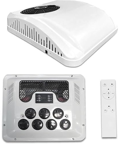 WEIMILOR Aire Acondicionado para Caravana - Aire Acondicionado de Techo para MonovolúMenes, Camionetas, Autocaravanas, Camiones, VehíCulos AgríColas, Excavadoras,48V