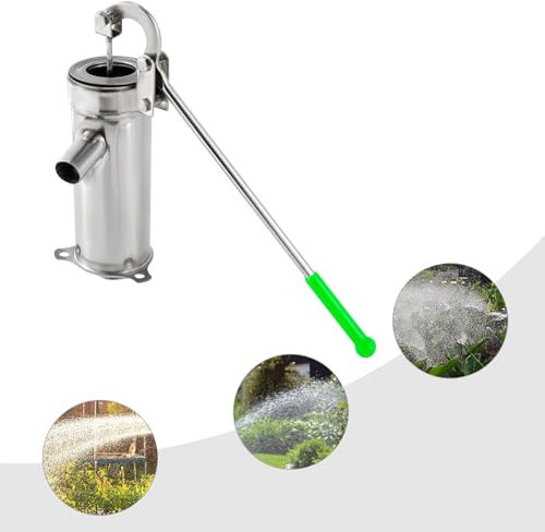 Brunnen Seglerpumpe für Gartenhof Schwengelpumpe Edelstahl, Brunnenpumpe, Wasserhandpumpe Handpumpe Wasser Brunnen Handbrunnenpumpe bis zu 8M Tiefe für Häuser, Hausgärten, Yard, Teiche