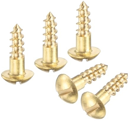 M METERXITY 20-Pack Wood Screws, M3.5 x 13mm Brass Slotted Round Head Self-Tapping Screw Indoor Fasteners for Woodworking/Furniture Repair/Industry/Gardening/DIY Crafts Decorative Screws