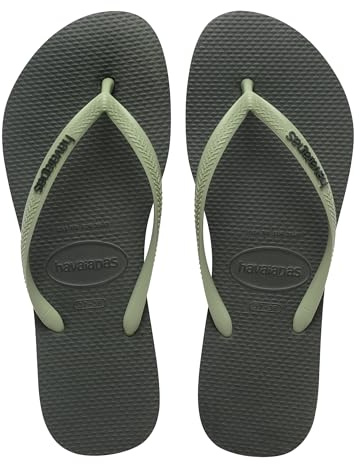Havaianas - Slim Logo Pop Up, Infradito da Donna con Logo a Contrasto, Silhouette Slim Confortevole e Suola Antiscivolo