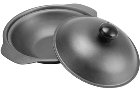 UTHCLO Cazuela De Hierro Fundido Para Pollo Estofado y Arroz Olla Resistente Al Calor Con Tapa De Hierro Utensilio De Cocina Saludable y Duradero Para Guisos Tradicionales