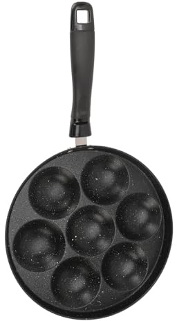 Tnfeeon Poêle Aebleskiver en Fonte à 7 Trous, Antiadhésive pour un Nettoyage Facile, Matériau de Haute qualité, pour la Cuisine Maison, Idéal pour Faire des Omelettes et des Crêpes Farcies