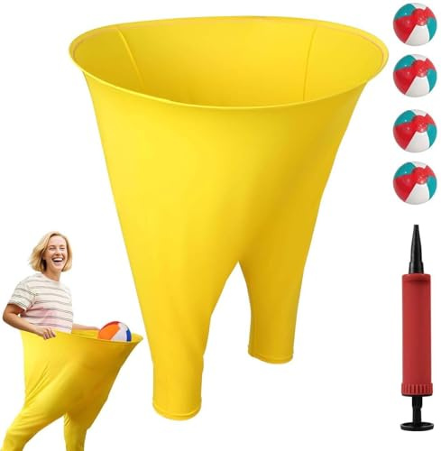 Granny Pants Yard-Spielset mit 4 Hüpfbällen und 1 Pumpe, 2026 Outdoor-Spiel für Erwachsene und Kinder, geeignet für Familientreffen, Hinterhoftreffen und Teamspiele Yellow Small